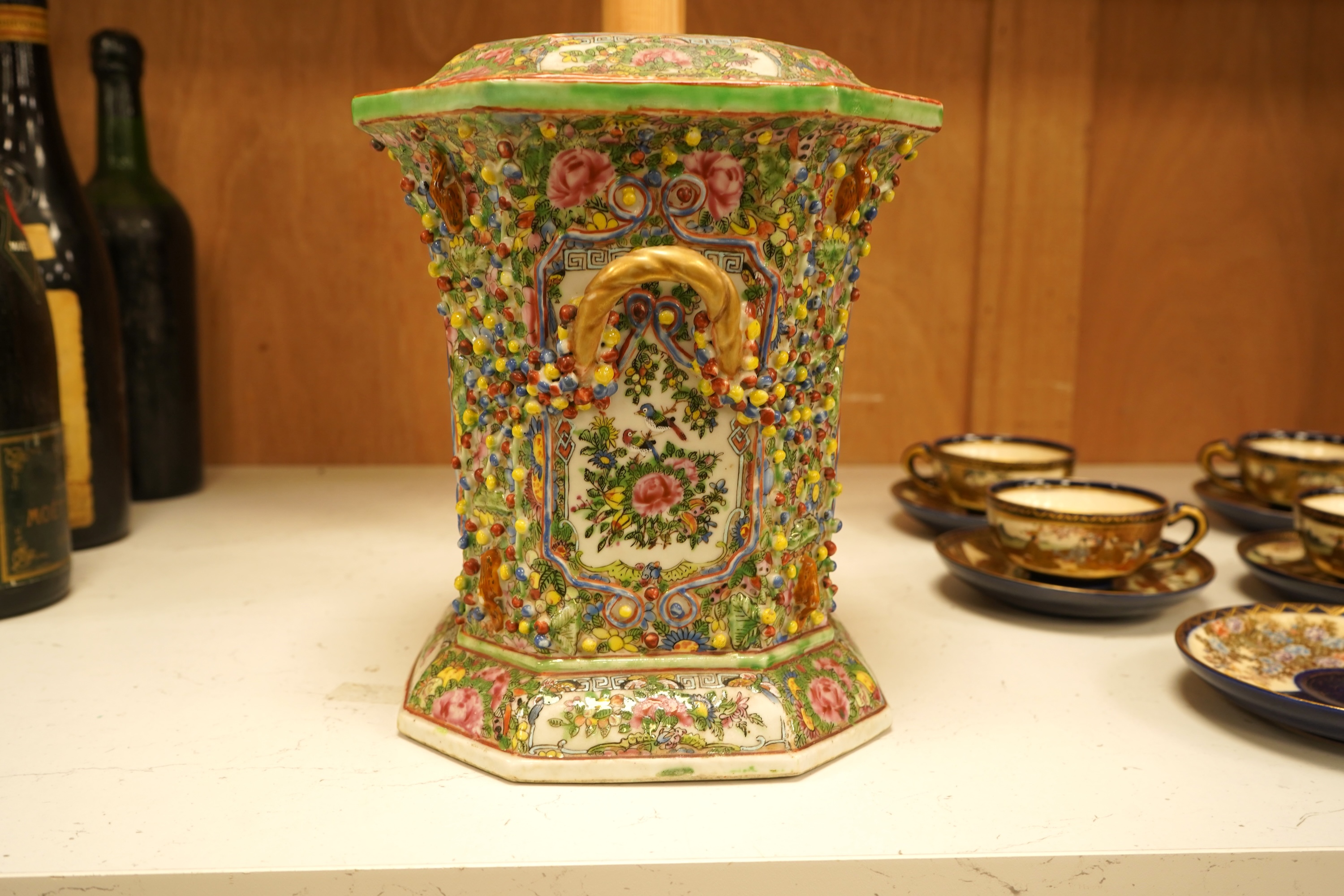 A 19th century Chinese famille rose bough pot, 24cm